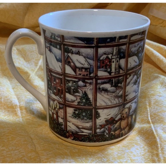 Royal Patrician Coffee Mug Fine Bone China Christmas With Teddy Bear Set Of 2 - Picture 3 of 5